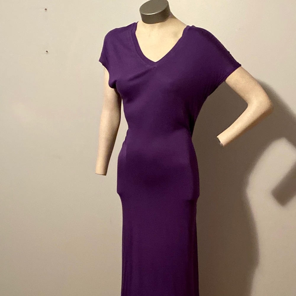 NWOT Venus Purple SS maxi dress sz S